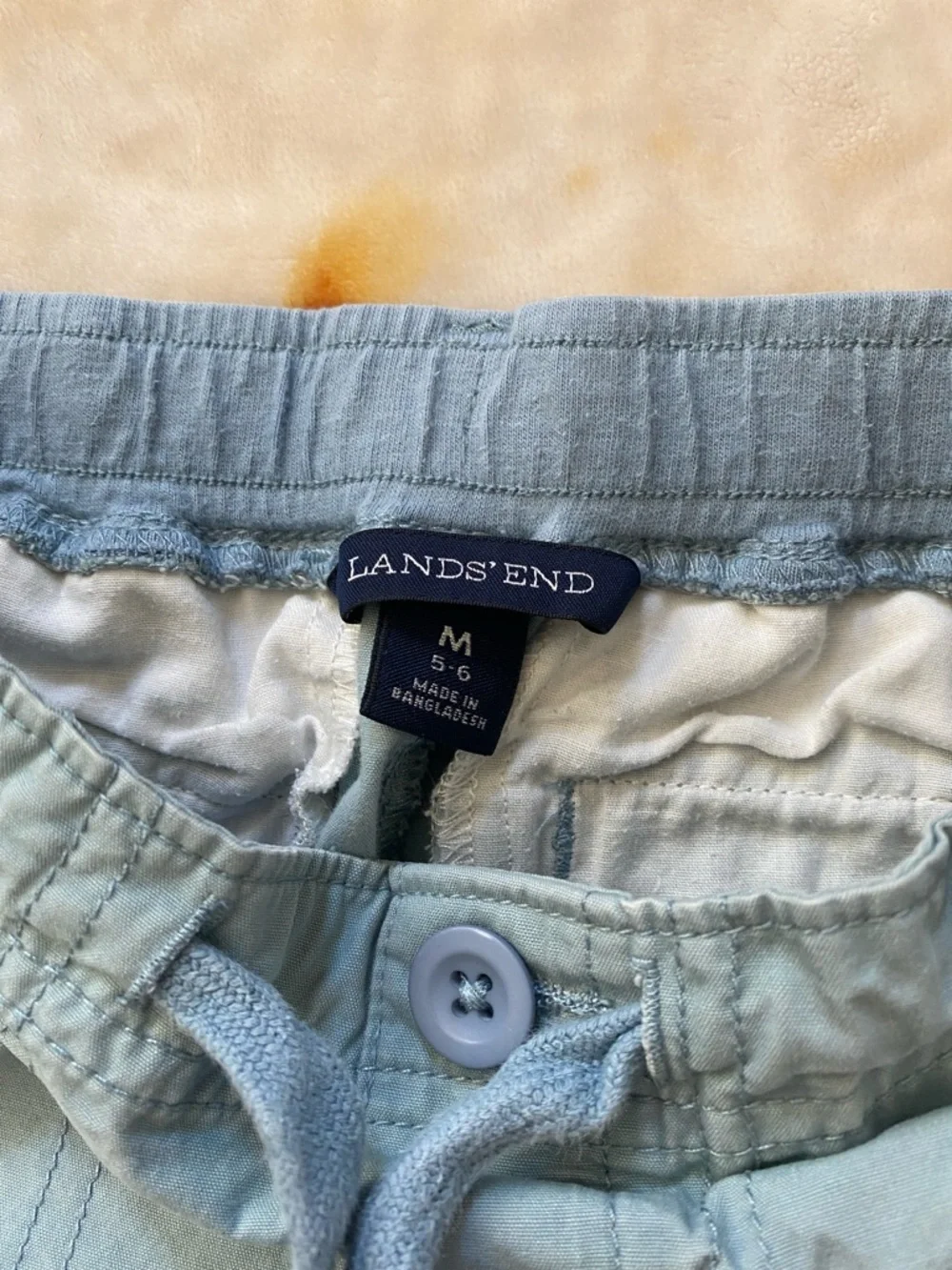 ⭐️ Lands' End Light Blue Drawstring Cargo Shorts, Boys Size M (5-6)